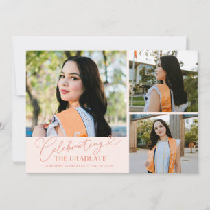 Comemorando o cartão de múltiplas fotos de pêssego