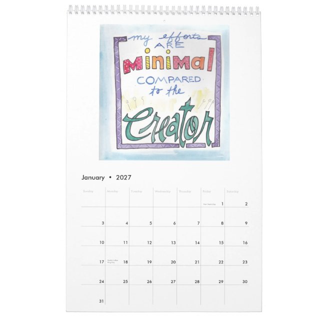 Comemore o calendário da fé (Jan 2027)