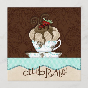 Comemore o convite de aniversário do chocolate