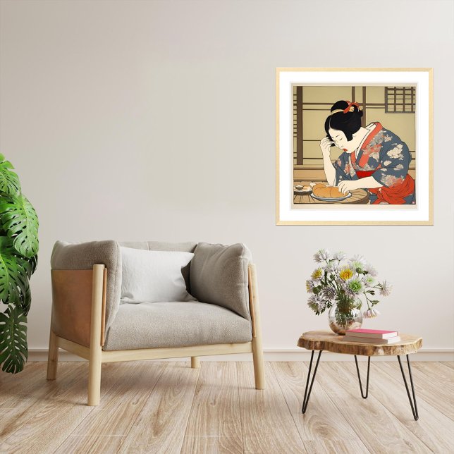 Comendo Armas Steamed - Impressão de Arte (Eating Steamed Buns
Artist: Roger Smith)