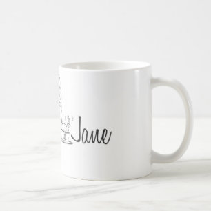 Comensal com a caneca de café de Jane