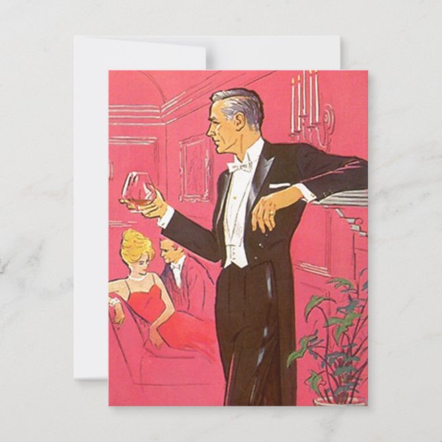 Comensal retro do convite do bar do cocktail do (Frente)