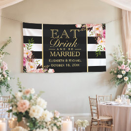 Comer Bebida e Casar-se com Stripes Florais