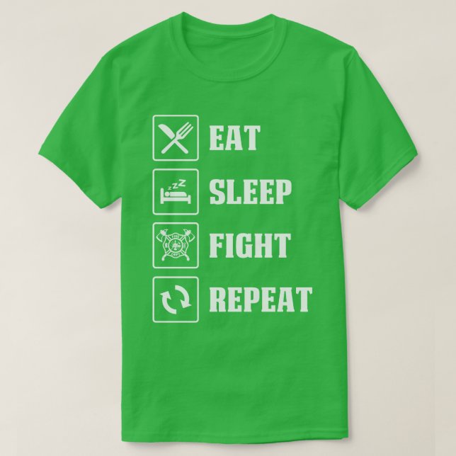 Comer Camisa De Luta Contra O Bombeiro Repito (Frente do Design)