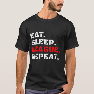 Comer camisa de repetição da liga de sono
