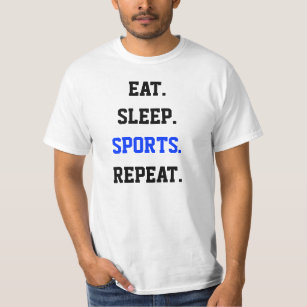 Comer Camiseta T de Valor Repetitivo Desportivo