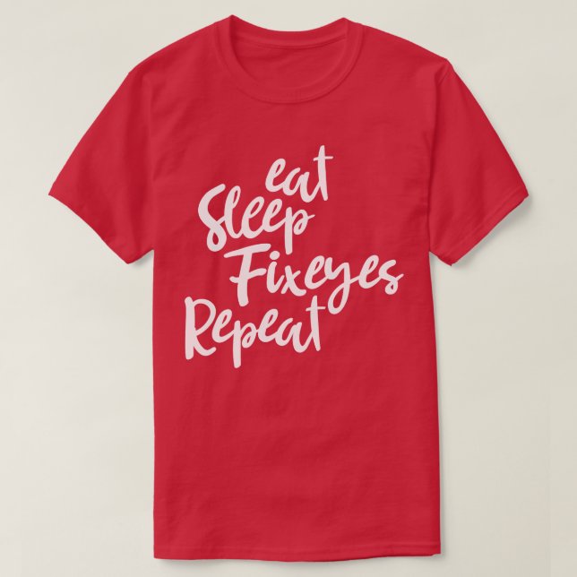 comer dormir consertar os olhos dormir camisa opto (Frente do Design)