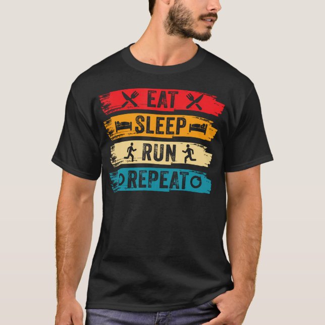 Comer Dormir Correr Repetir Camisa engraçada de co (Frente)