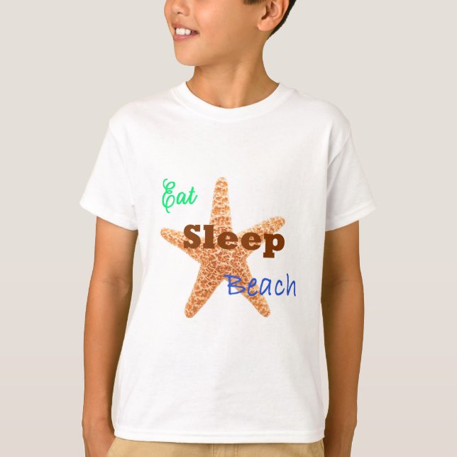 Comer Dormir Praia - Camiseta Infantil (Frente)
