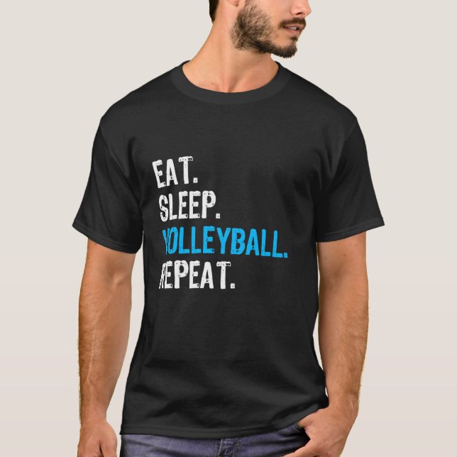 Comer Dormir Volei Repetir, Camiseta Divertida de  (Frente)