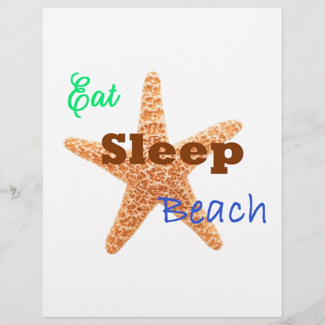 Comer Sono Praia - Cartaz 8.5x11 (Frente)