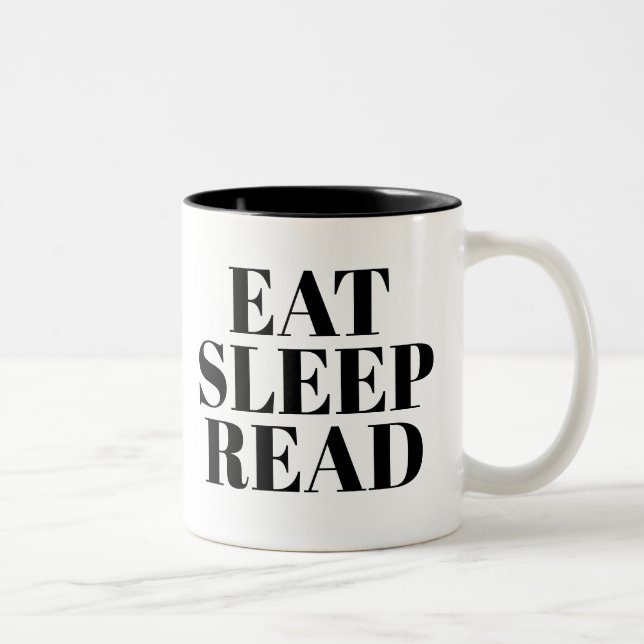 Comer Suspensão Ler caneca | Cute Book Lover Mug (Direita)