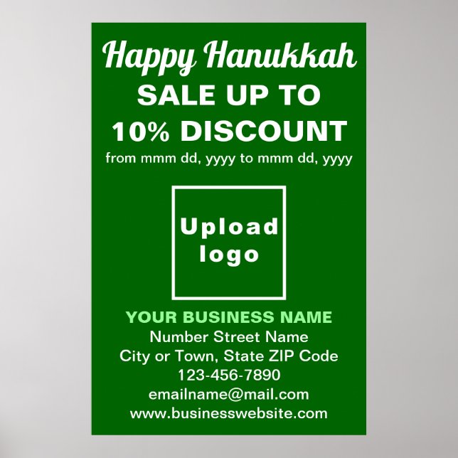 Comercial Hanukkah vende Poster Verde (Frente)