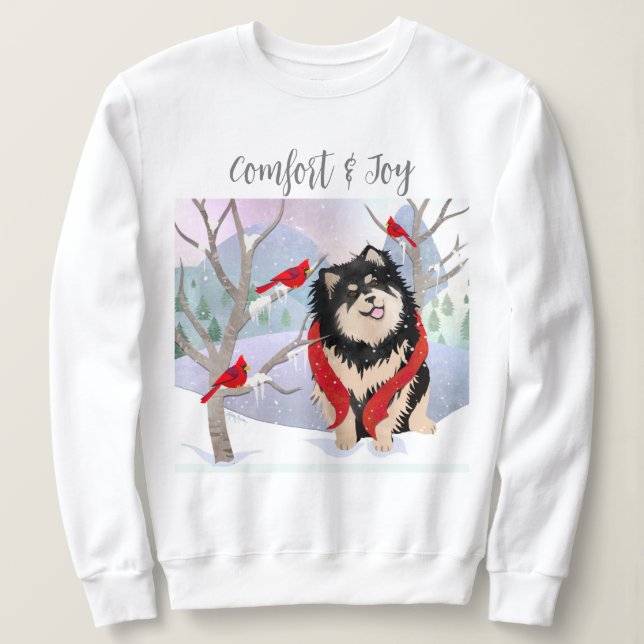 COMFORT & JOY - Camisas brancas do Lapphund finlan (Frente do Design)
