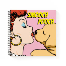 Comic Girl with Puppy Notebook - Personalizado