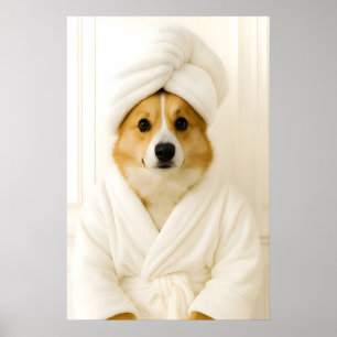 Cômico Welsh Corgi Impressão de Banheiro, Corgi Em