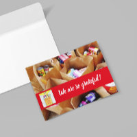 Comida Bank Character Vazio Obrigado Cartões