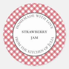 Comida de gingham vermelho e etiquetas de jardim p