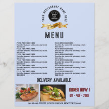 Comida do menu do Creative Restaurant