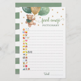 Comida Emoji Pictionary game Sage Teddy Bear