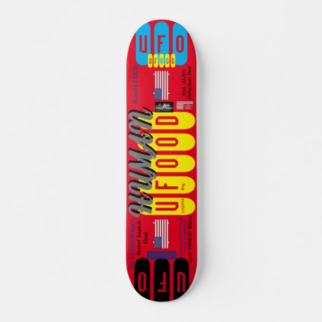 Comida HUMANA OVNI 7, 3/4", skateboard Deck (Frente)