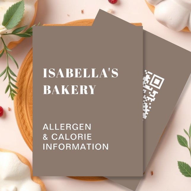 Comida Informações sobre alergia Caloria Cartão de (Criador carregado)