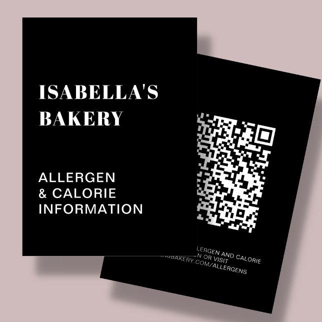 Comida Informações sobre alergia Caloria Cartão de (Criador carregado)