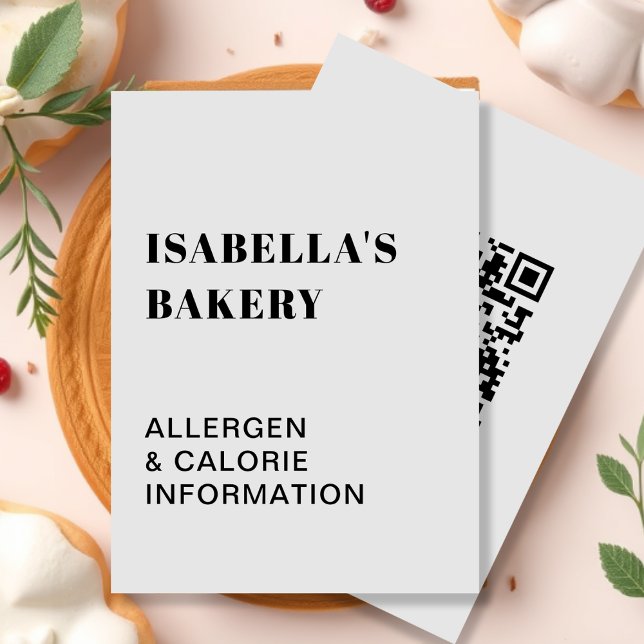 Comida Informações sobre alergia calorias cinza Ca (Criador carregado)