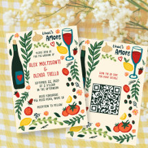 Comida Italiana That's Amore Convite de Casamento 