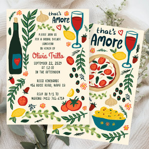 Comida Italiana That's Amore CONVITE de Chá de Noi
