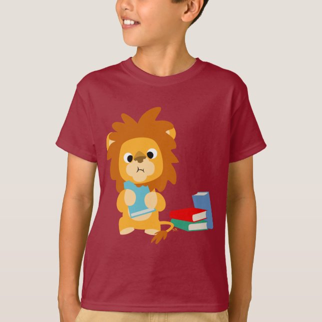 Comida para a camiseta infantil do Lion de Cartoon (Frente)