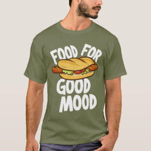 Comida para camiseta masculina de bom humor