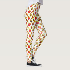 Comida rápida divertida Leggings impressas