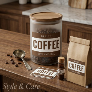 Comida Rótulo de CAFÉ Minimalista para Recipientes