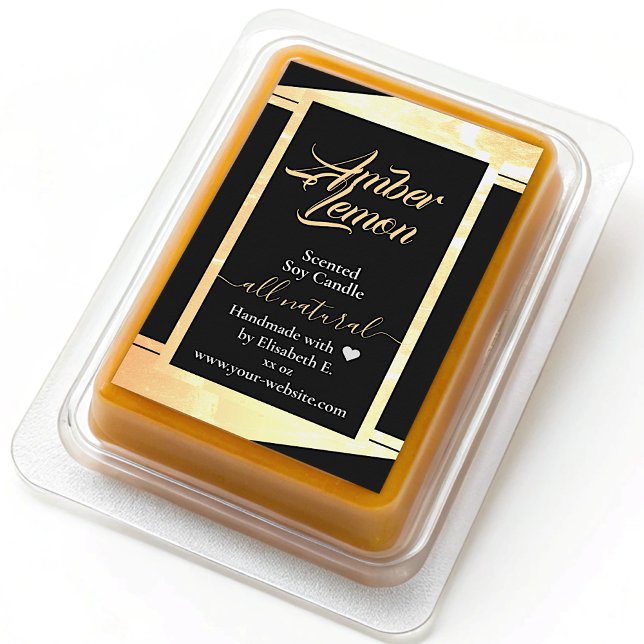Comida Rótulo de Embalagem de Velas para Produtos Dourado (Criador carregado)