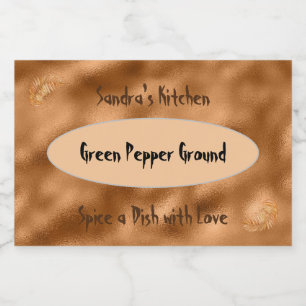 Comida Rótulo de Especiaria para a Glitter Dourada do Ja