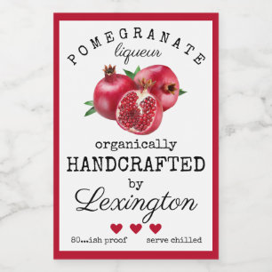 Comida Rótulo Licoroso De Pomegranato Para Uma Pequena G