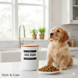 Comida Rótulo Minimalista de RAÇÃO PARA CÃES para Recipie
