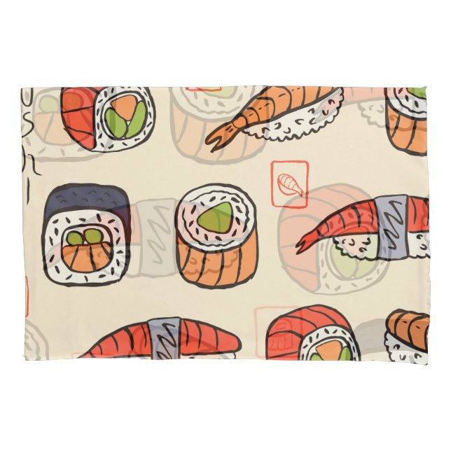 Comida sushi, design de padrão uniforme. (Frente)