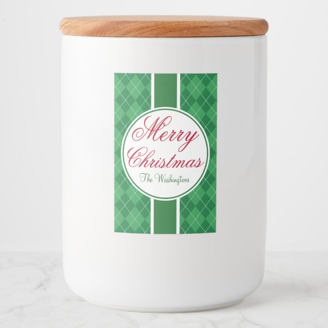 Comida verde festiva e conjunto de rótulo da bebid (Frente)