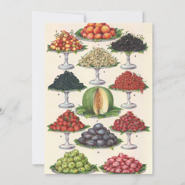 Comidas Vintage com Fruta nas bandejas para cateri (Frente)