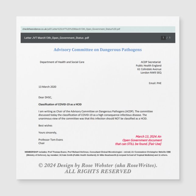 Comitê Consultivo por Cartão Magnético RoseWrites (Frente)