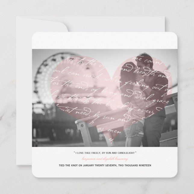 Como Adoro O Anúncio De Foto De Casamento De Poema (Frente)