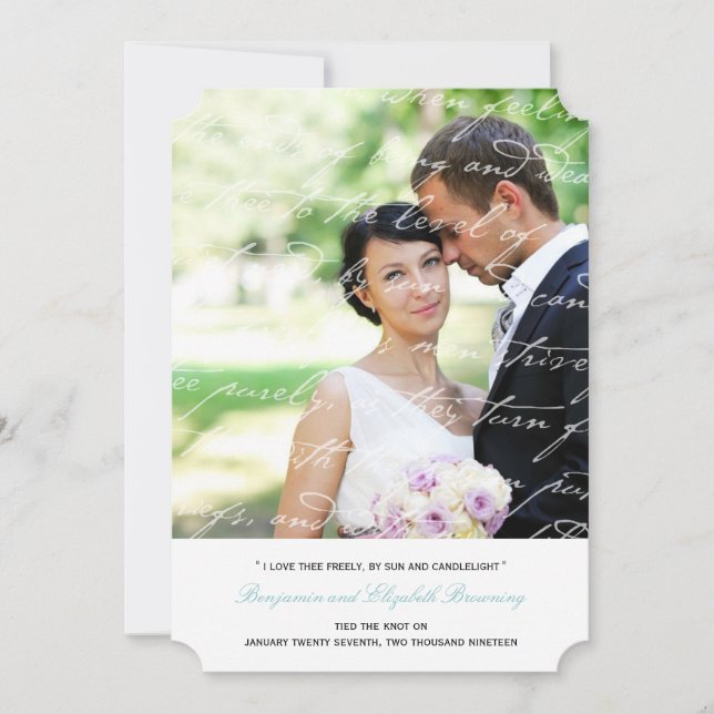 Como Adoro O Anúncio De Foto De Casamento De Poema (Frente)