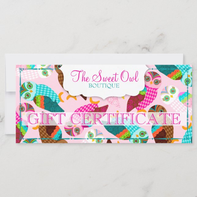 Como Agora Corujas Pequenas? Certificado de presen (Frente)