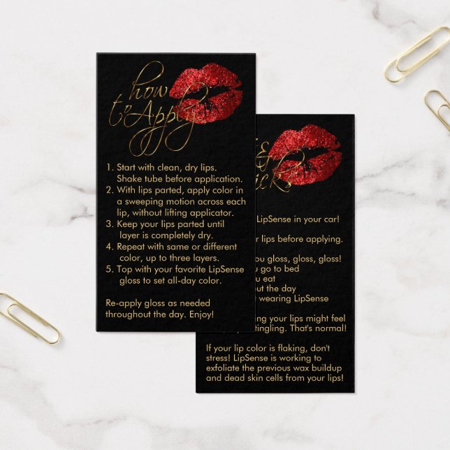 Como aplicar - Lábios vermelhos em preto (Escritótio)