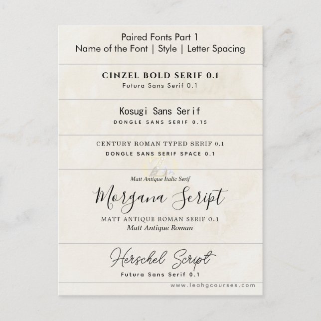 Como emparelhar fontes Curso de Design de convite (Frente)