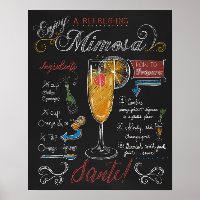Como fazer um Poster Mimosa Chalkboard (Frente)