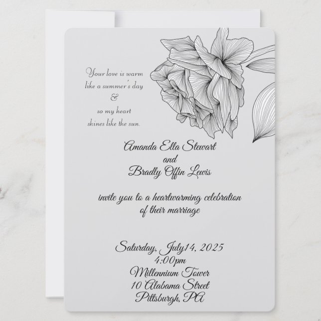 Como o convite para casamento Sun de 6,5" x 8,75" (Frente)
