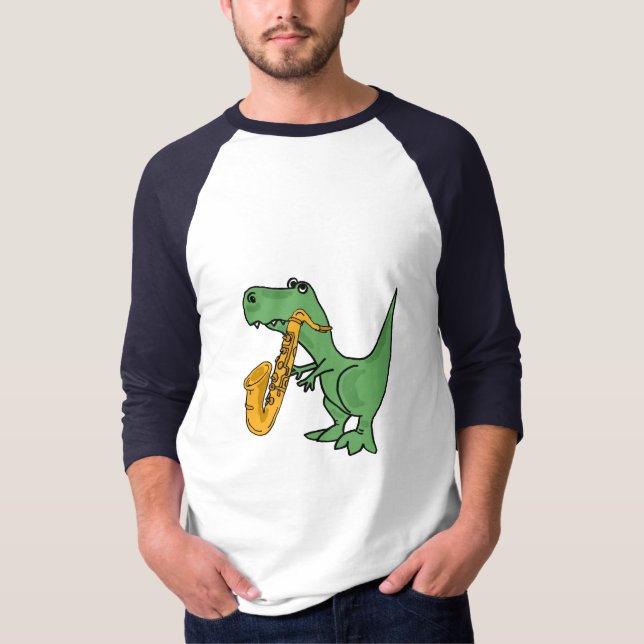 COMO o saxofone que joga a camisa do dinossauro de (Frente)
